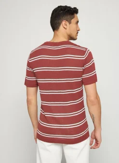 Maison Montagut T-Shirts>T-Shirt A Rayures En Lin Flamme - Remi