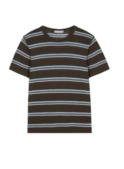Maison Montagut T-Shirts>T-Shirt A Rayures En Lin Flamme - Remi