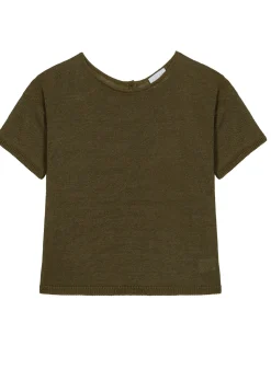 Maison Montagut T-Shirts>T-Shirt Boutonne A L'Arriere En Lin - Tilla