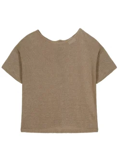 Maison Montagut T-Shirts>T-Shirt Boutonne A L'Arriere En Lin - Tilla