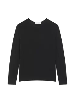 Maison Montagut T-Shirts>T-Shirt Boutonne En Bambou Cachemire Col Rond En Maille Fine - Aelia