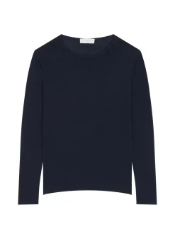 Maison Montagut T-Shirts>T-Shirt Boutonne En Bambou Cachemire Col Rond En Maille Fine - Aelia