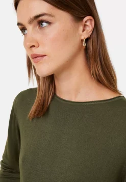 Maison Montagut T-Shirts>T-Shirt Boutonne En Bambou Cachemire Col Rond En Maille Fine - Aelia