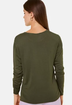 Maison Montagut T-Shirts>T-Shirt Boutonne En Bambou Cachemire Col Rond En Maille Fine - Aelia