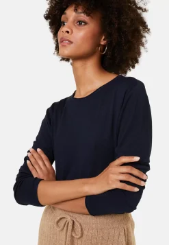 Maison Montagut T-Shirts>T-Shirt Boutonne En Bambou Cachemire Col Rond En Maille Fine - Aelia