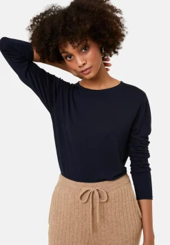 Maison Montagut T-Shirts>T-Shirt Boutonne En Bambou Cachemire Col Rond En Maille Fine - Aelia