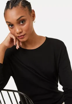 Maison Montagut T-Shirts>T-Shirt Boutonne En Bambou Cachemire Col Rond En Maille Fine - Aelia