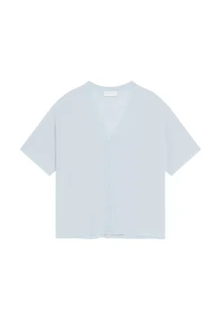 Maison Montagut T-Shirts>T-Shirt Boutonne En Lin Flamme - Maddie