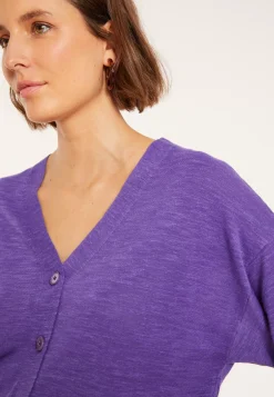 Maison Montagut T-Shirts>T-Shirt Boutonne En Lin Flamme - Maddie