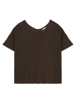 Maison Montagut T-Shirts>T-Shirt Boutonne En Lin Flamme - Tally
