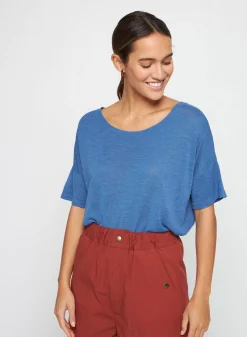 Maison Montagut T-Shirts>T-Shirt Boutonne En Lin Flamme - Tally