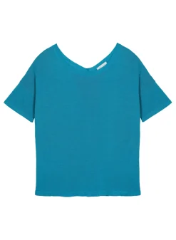 Maison Montagut T-Shirts>T-Shirt Boutonne En Lin Flamme - Tally