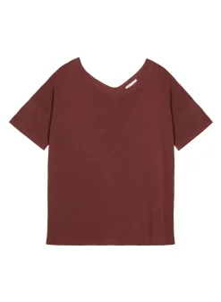 Maison Montagut T-Shirts>T-Shirt Boutonne En Lin Flamme - Tally