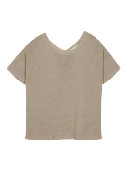 Maison Montagut T-Shirts>T-Shirt Boutonne En Lin Flamme - Tally
