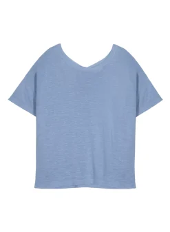 Maison Montagut T-Shirts>T-Shirt Boutonne En Lin Flamme - Tally