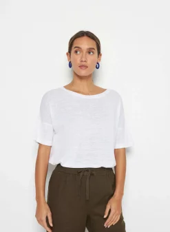 Maison Montagut T-Shirts>T-Shirt Boutonne En Lin Flamme - Tally