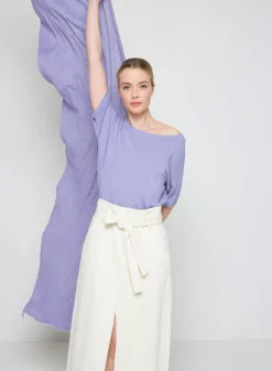 Maison Montagut T-Shirts>T-Shirt Boutonne En Lin Flamme - Tally