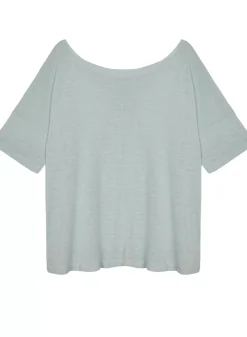 Maison Montagut T-Shirts>T-Shirt Boutonne En Lin Flamme - Tally