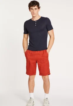 Maison Montagut T-Shirts>T-Shirt Col Boutonne En Lin - Leonce