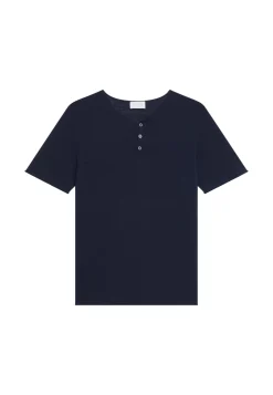 Maison Montagut T-Shirts>T-Shirt Col Boutonne En Lin - Leonce