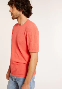 Maison Montagut T-Shirts>T-Shirt Col Rond En Coton Brosse - Don