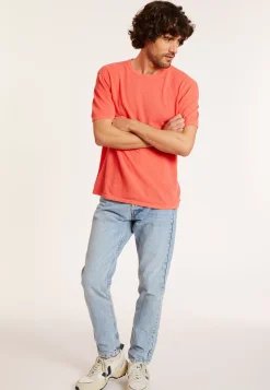 Maison Montagut T-Shirts>T-Shirt Col Rond En Coton Brosse - Don