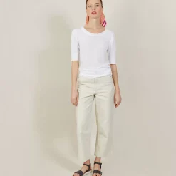 Maison Montagut T-Shirts>T-Shirt Col Rond En Lin Flamme - Bonnie