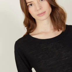 Maison Montagut T-Shirts>T-Shirt Col Rond En Lin Flamme - Bonnie