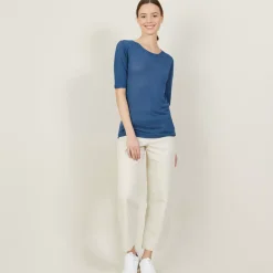 Maison Montagut T-Shirts>T-Shirt Col Rond En Lin Flamme - Bonnie
