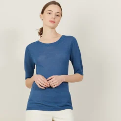 Maison Montagut T-Shirts>T-Shirt Col Rond En Lin Flamme - Bonnie
