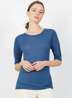 Maison Montagut T-Shirts>T-Shirt Col Rond En Lin Flamme - Bonnie
