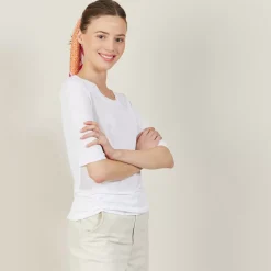 Maison Montagut T-Shirts>T-Shirt Col Rond En Lin Flamme - Bonnie
