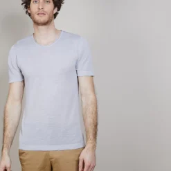 Maison Montagut T-Shirts>T-Shirt Col Rond En Lin Flamme - Bosea