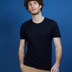 Maison Montagut T-Shirts>T-Shirt Col Rond En Lin Flamme - Bosea