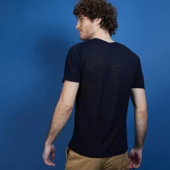 Maison Montagut T-Shirts>T-Shirt Col Rond En Lin Flamme - Bosea