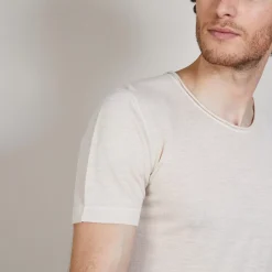 Maison Montagut T-Shirts>T-Shirt Col Rond En Lin Flamme - Bosea
