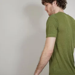 Maison Montagut T-Shirts>T-Shirt Col Rond En Lin Flamme - Bosea