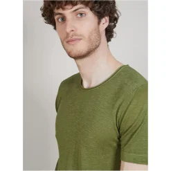 Maison Montagut T-Shirts>T-Shirt Col Rond En Lin Flamme - Bosea