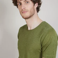 Maison Montagut T-Shirts>T-Shirt Col Rond En Lin Flamme - Bosea