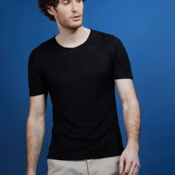 Maison Montagut T-Shirts>T-Shirt Col Rond En Lin Flamme - Bosea