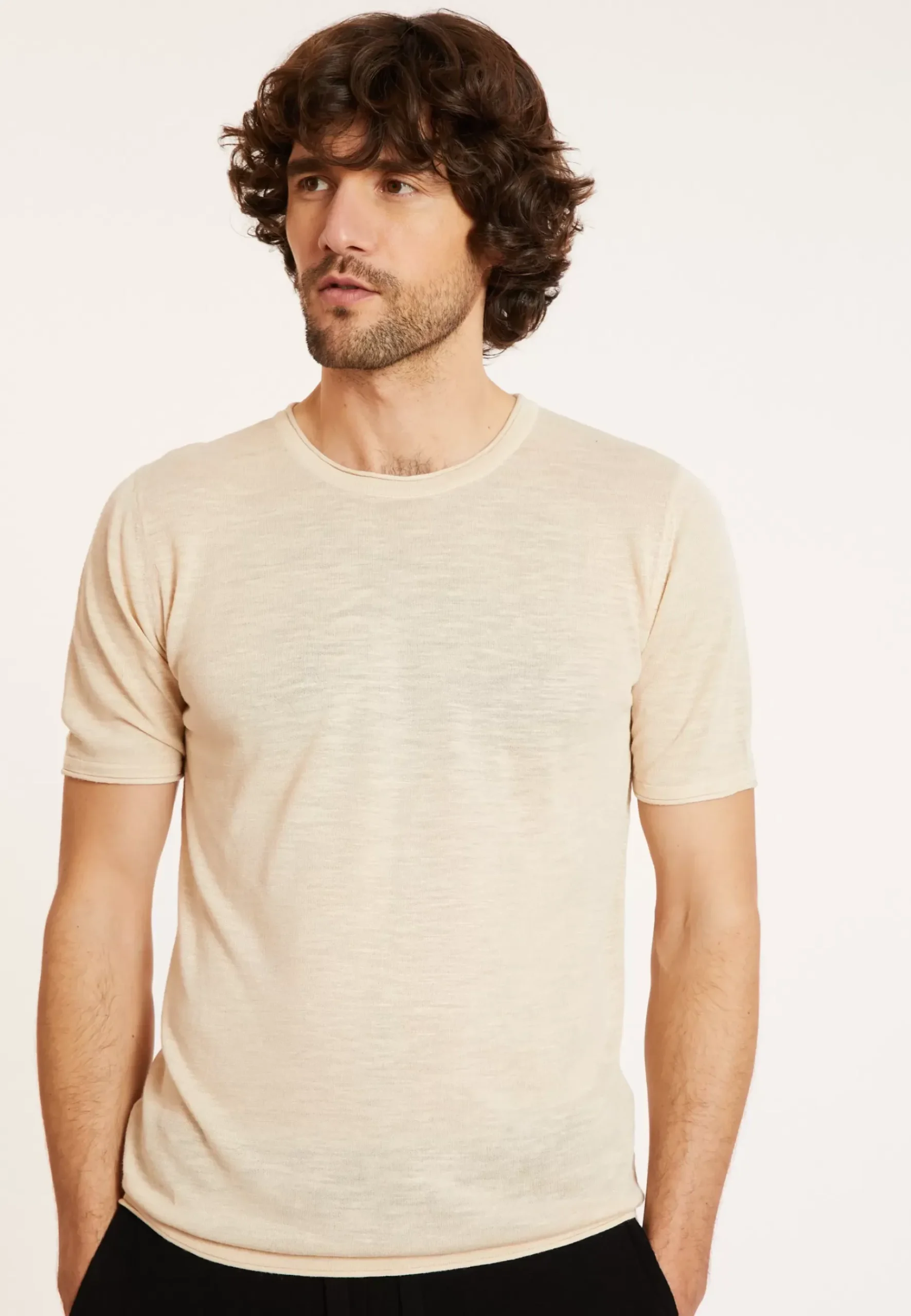 Maison Montagut T-Shirts>T-Shirt Col Rond En Lin Flamme - Renaud
