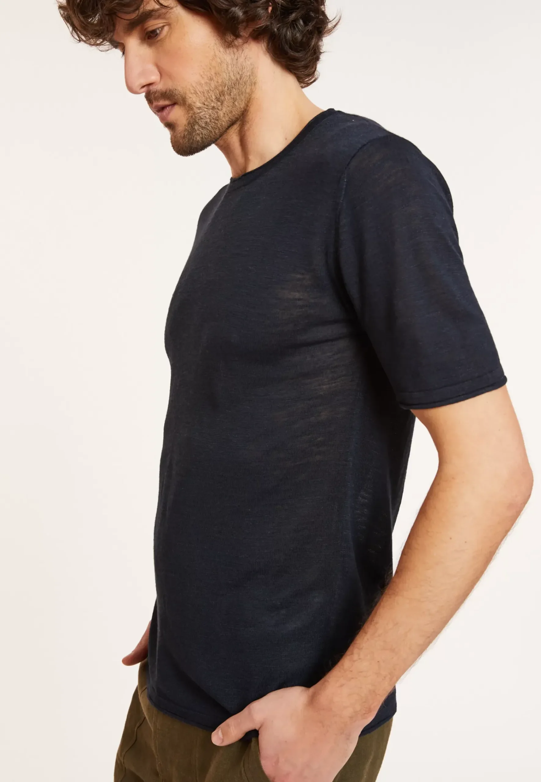 Maison Montagut T-Shirts>T-Shirt Col Rond En Lin Flamme - Renaud