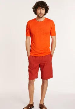 Maison Montagut T-Shirts>T-Shirt Col Rond En Lin Flamme - Renaud