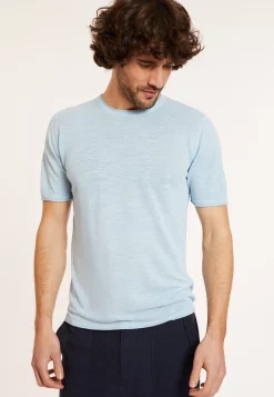 Maison Montagut T-Shirts>T-Shirt Col Rond En Lin Flamme - Renaud