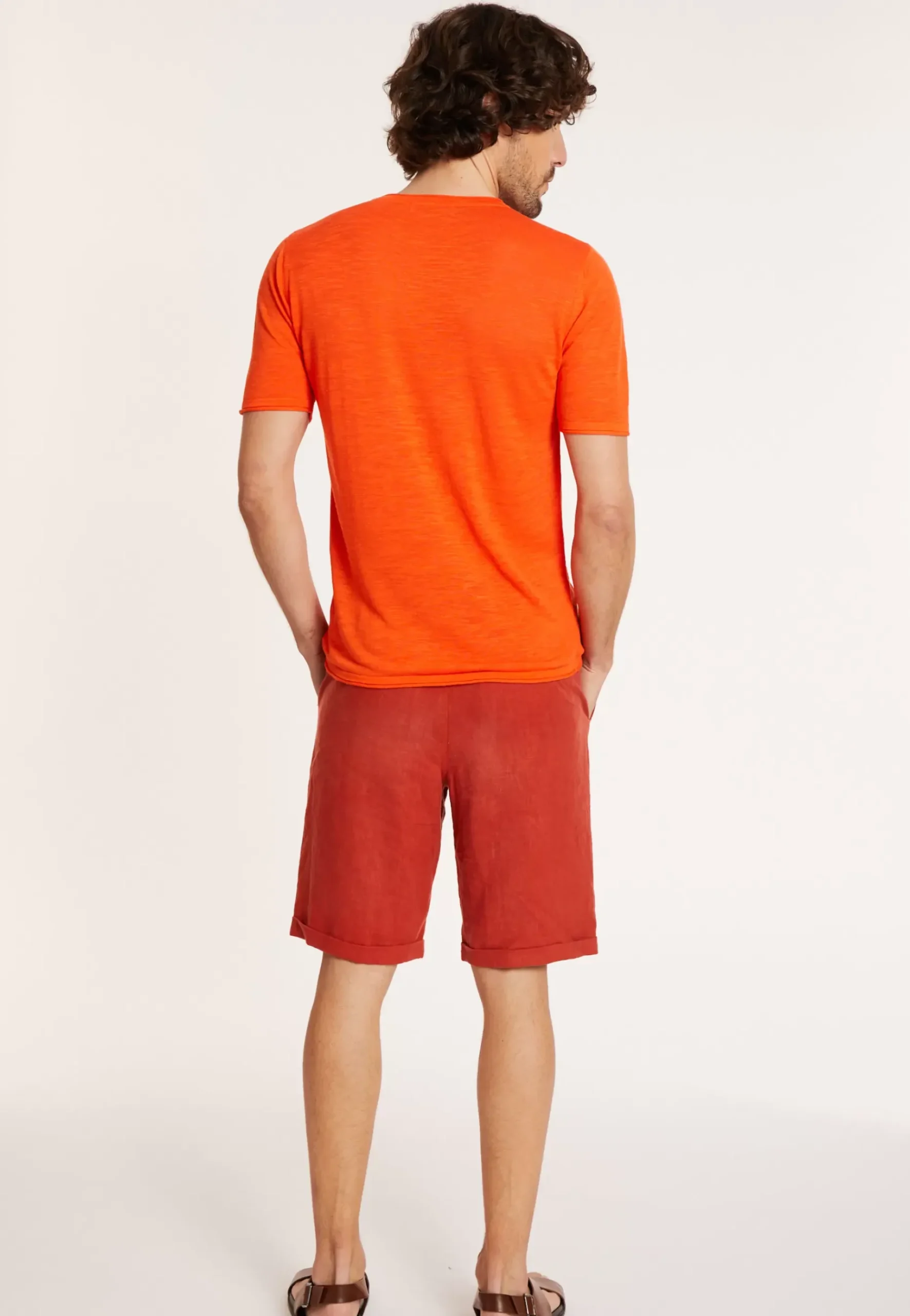 Maison Montagut T-Shirts>T-Shirt Col Rond En Lin Flamme - Renaud