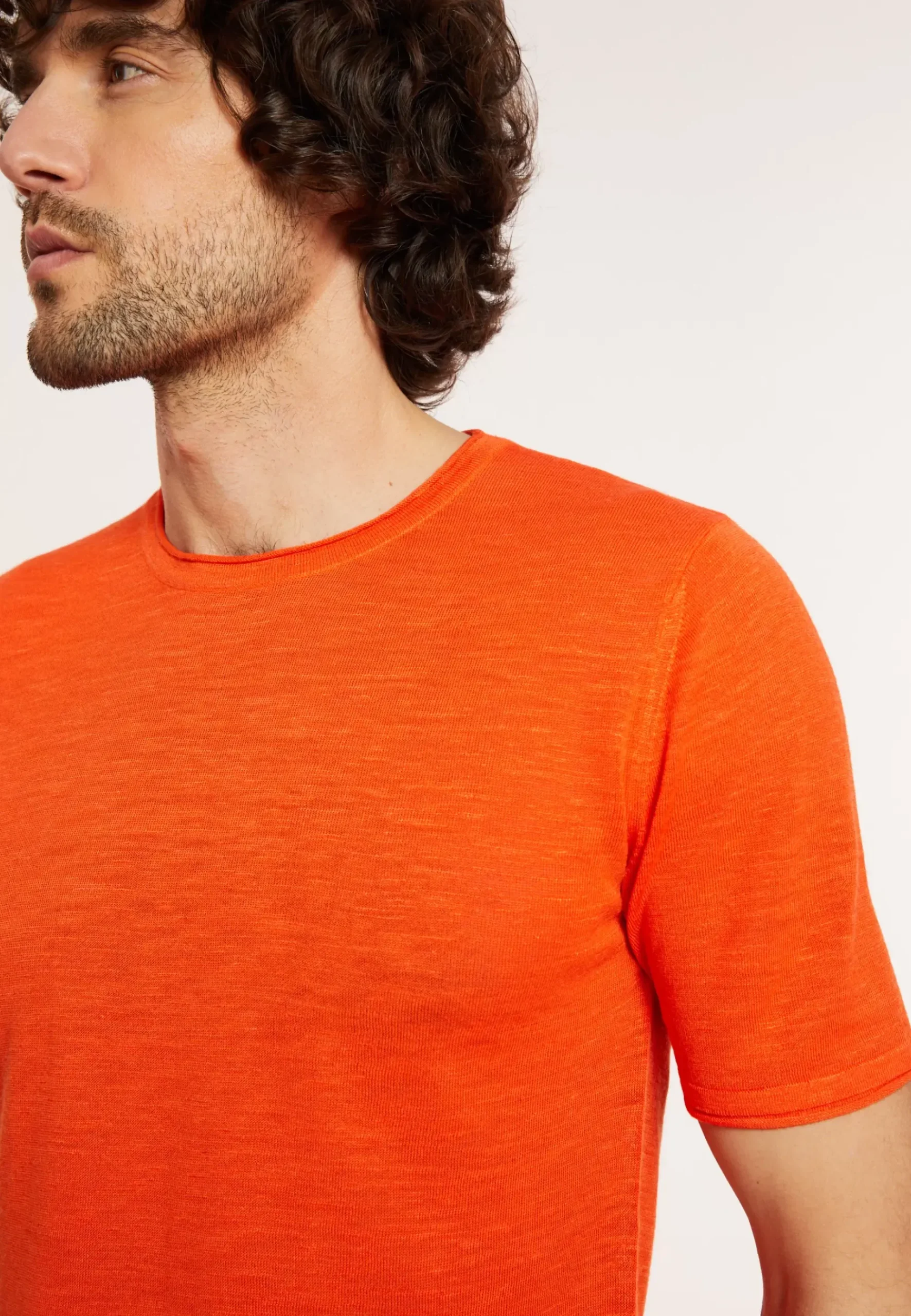 Maison Montagut T-Shirts>T-Shirt Col Rond En Lin Flamme - Renaud