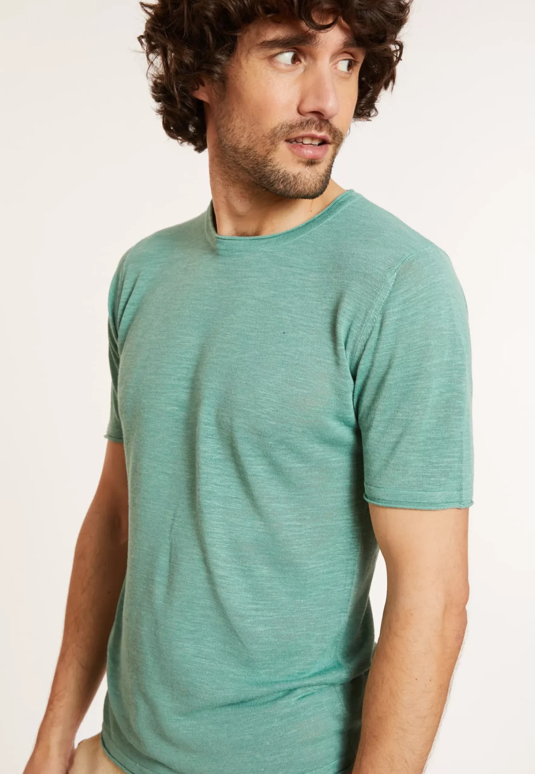 Maison Montagut T-Shirts>T-Shirt Col Rond En Lin Flamme - Renaud