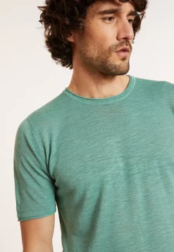 Maison Montagut T-Shirts>T-Shirt Col Rond En Lin Flamme - Renaud