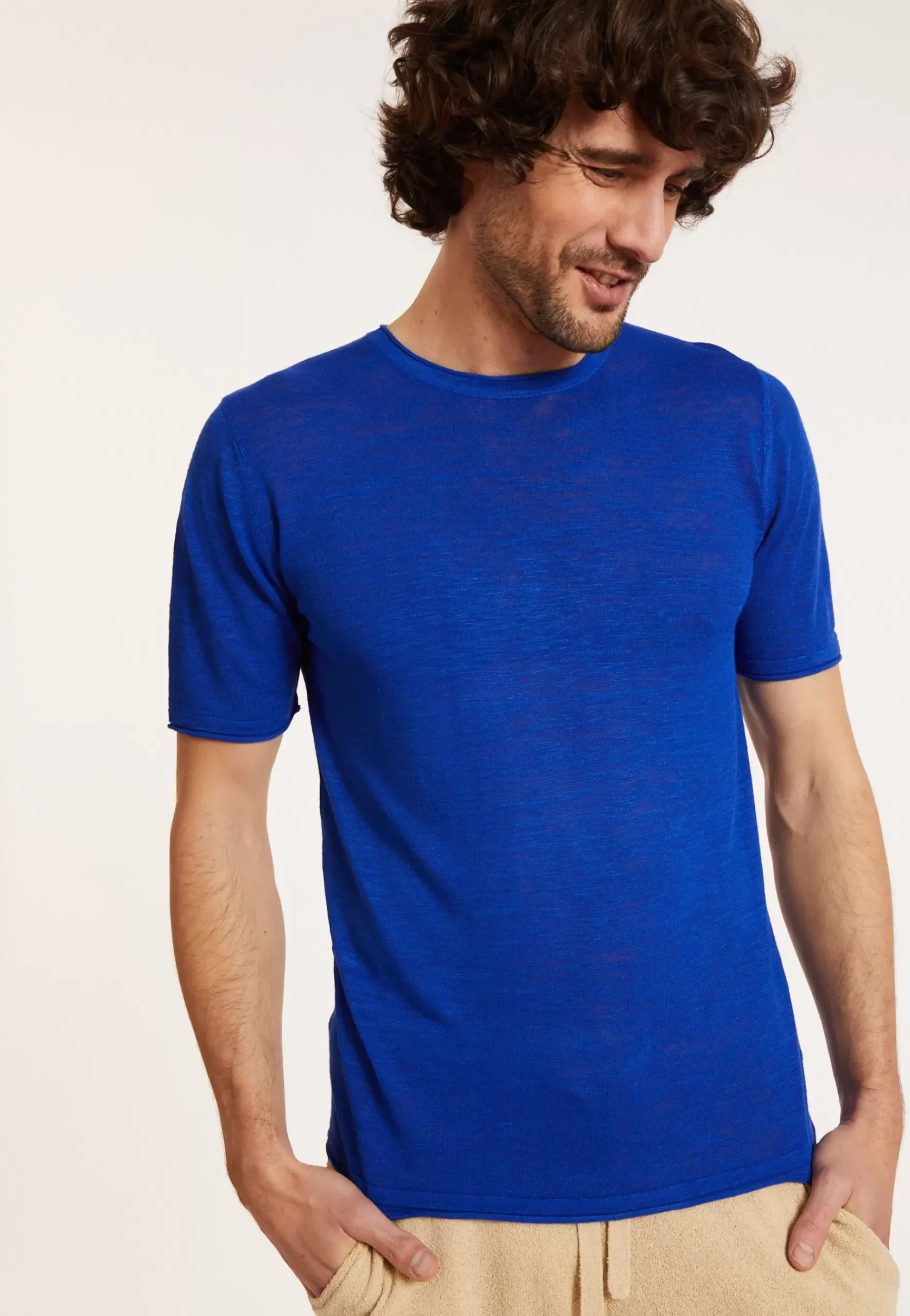 Maison Montagut T-Shirts>T-Shirt Col Rond En Lin Flamme - Renaud