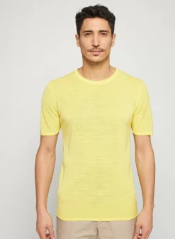 Maison Montagut T-Shirts>T-Shirt Col Rond En Lin Flamme - Renaud